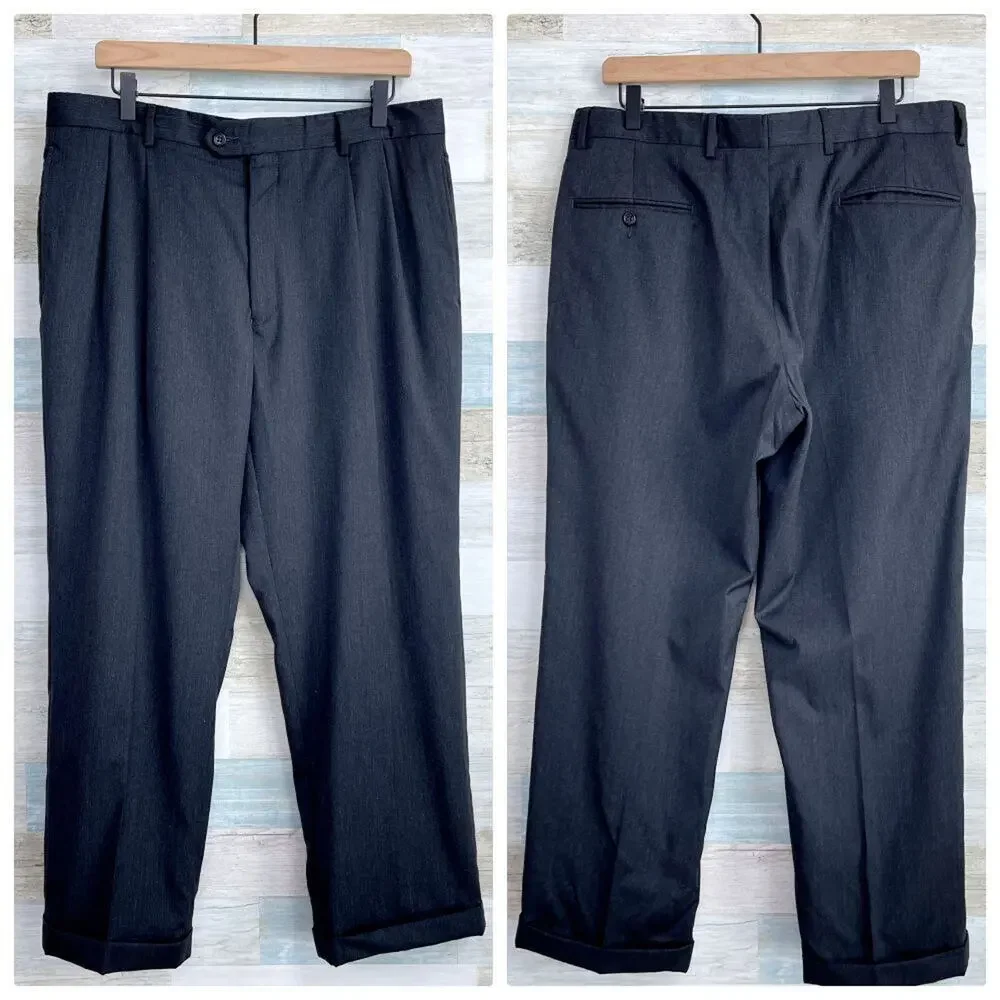 Jos A Bank Signature Wool Suit Charcoal Gray Mens 40S Jacket 36 Pants